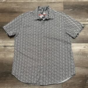 Robert Graham Classic Fit Geometric Print Shirt Men's XL Short Sleeve Cotton
